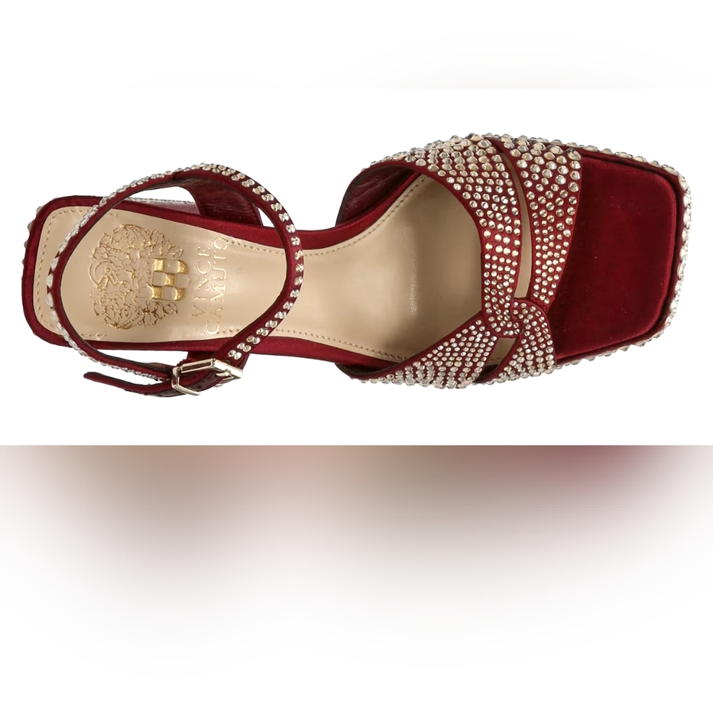 🐾VINCE CAMUTO VP-Pava Platform Heels in Burgundy Bordo Satin - Picture 6 of 17